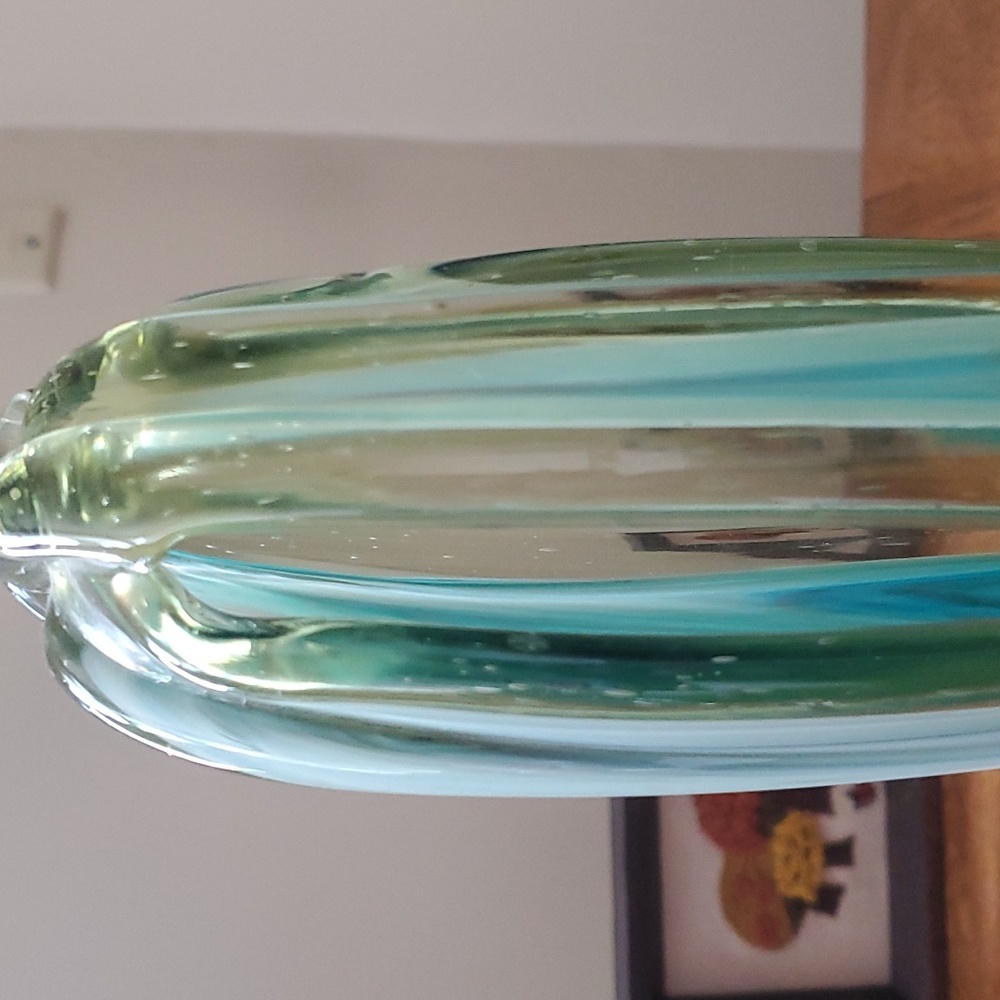MCM Art Glass Stretch Vase 💙 - Picture 6 of 9